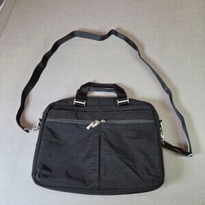 Baggallini Large Black Nylon Crossbody Laptop Travel Bag Organizer